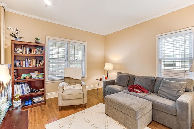 1976 Iglehart Ave, Saint Paul, MN 55104 - living room with wood finished floors, crown molding, and baseboards