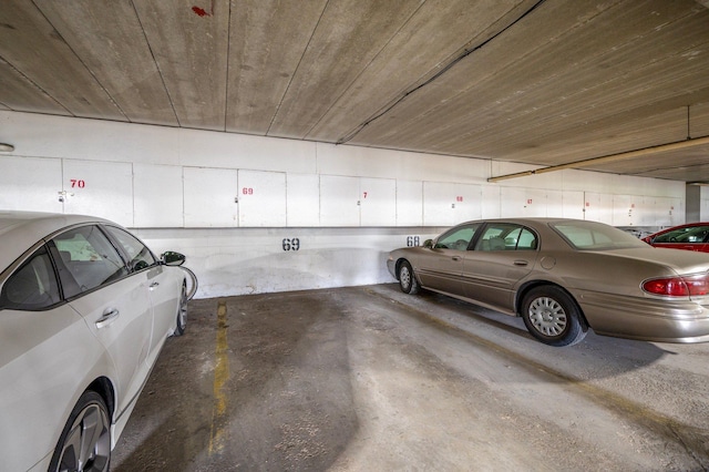 view of parking garage