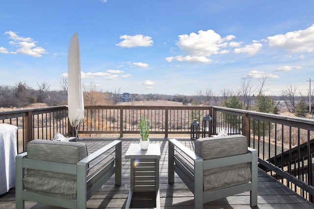 deck with an outdoor hangout area