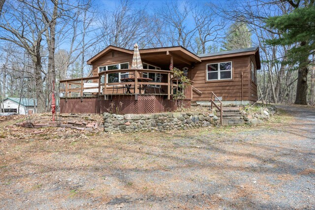 1171 County Rd E, Scott Twp, WI 54801 - back of house with a wooden deck
