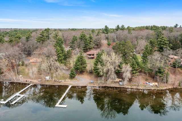 1171 County Rd E, Scott Twp, WI 54801 - birds eye view of property featuring a water view
