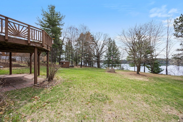1171 County Rd E, Scott Twp, WI 54801 - view of yard with a deck with water view