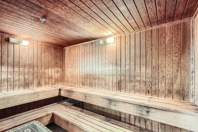 view of sauna
