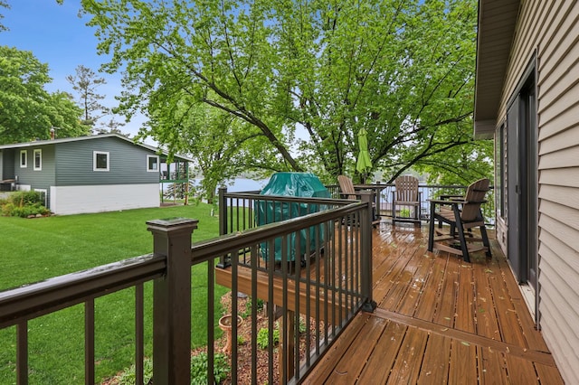 2060 Donnelly Dr NW, Maple Lake Twp, MN 55313 - wooden terrace with a lawn
