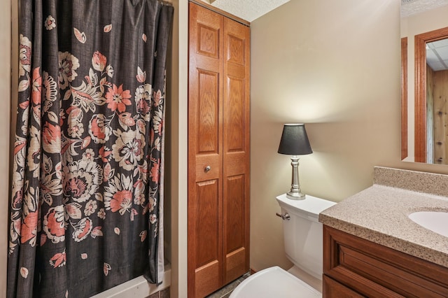 2060 Donnelly Dr NW, Maple Lake Twp, MN 55313 - full bathroom featuring vanity, toilet, and a shower with curtain