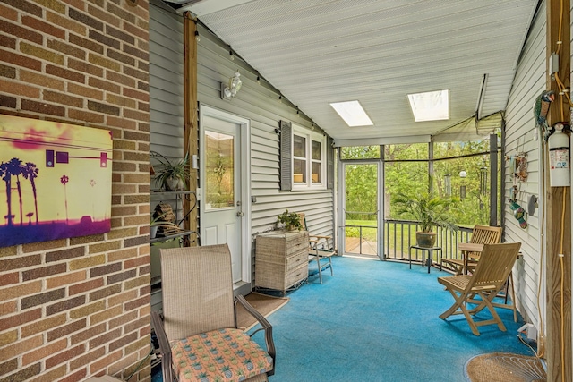 18701 Delton Ave, Minnetonka, MN 55345 - sunroom featuring a skylight and lofted ceiling