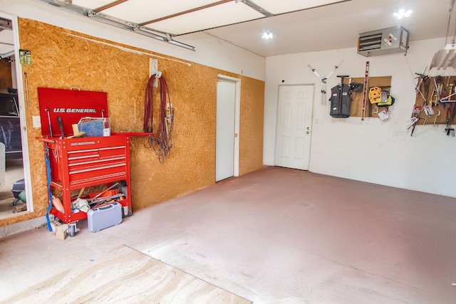 garage with electric panel
