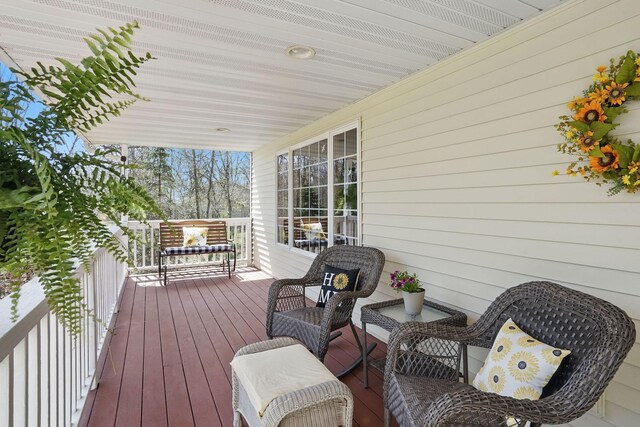 wooden deck with a porch
