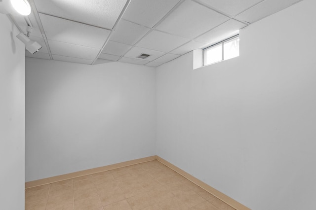 7830 Country Ln, Lino Lakes, MN 55014 - below grade area featuring a paneled ceiling