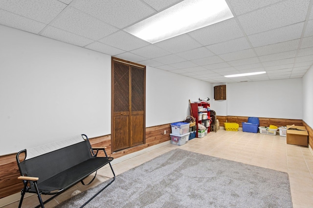7830 Country Ln, Lino Lakes, MN 55014 - game room featuring a drop ceiling and tile patterned flooring