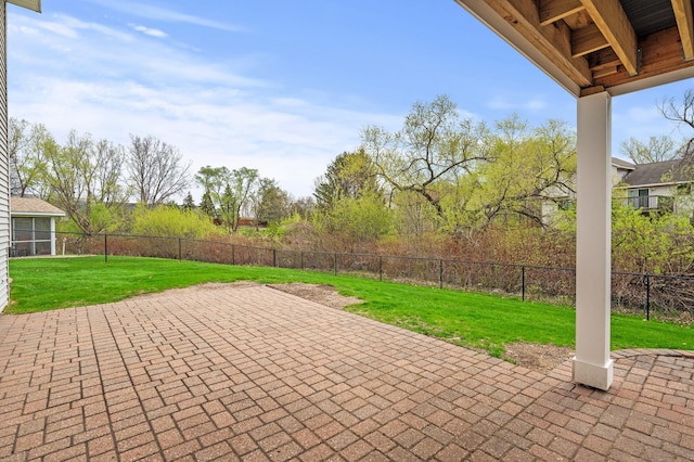 view of patio with a fenced backyard