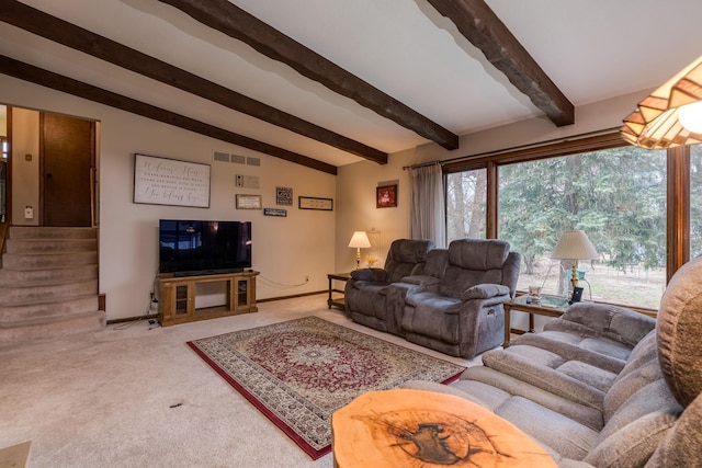 829 Church St, Saint Peter, MN 56082 - living area featuring carpet and stairs