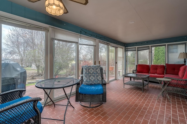 829 Church St, Saint Peter, MN 56082 - sunroom / solarium with a ceiling fan and an outdoor hangout area