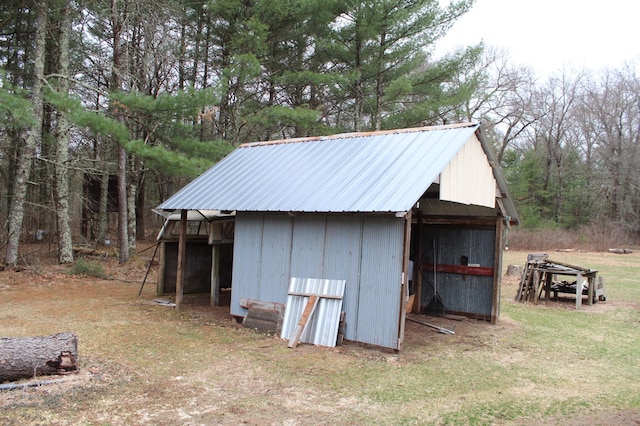 14879 Benson Rd, Grantsburg, WI 54840 - view of outdoor structure with a view of trees and an outdoor structure