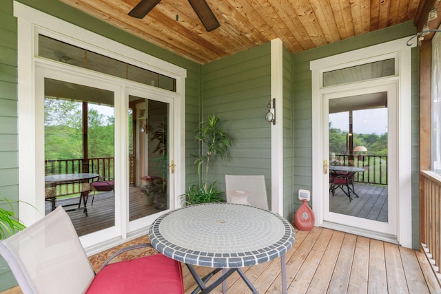 374 Indigo Trl, Troy Twp, WI 54022 - wooden terrace with a ceiling fan