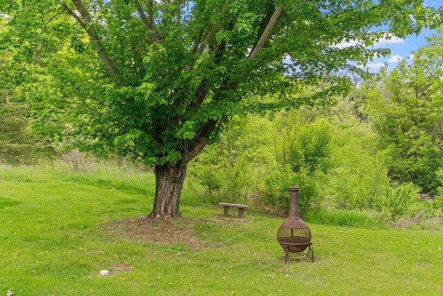 374 Indigo Trl, Troy Twp, WI 54022 - view of grassy yard with a fire pit