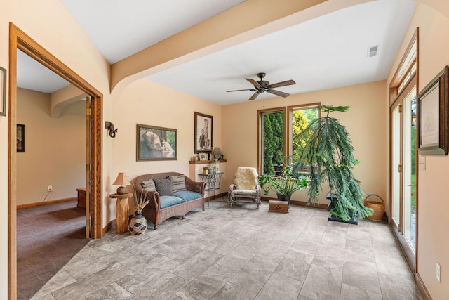 374 Indigo Trl, Troy Twp, WI 54022 - living area with a ceiling fan and baseboards