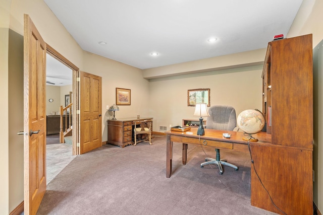 374 Indigo Trl, Troy Twp, WI 54022 - carpeted office with recessed lighting and baseboards