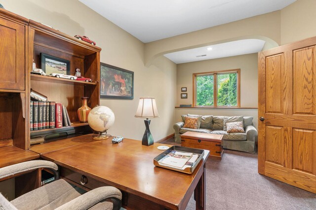374 Indigo Trl, Troy Twp, WI 54022 - carpeted home office featuring arched walkways
