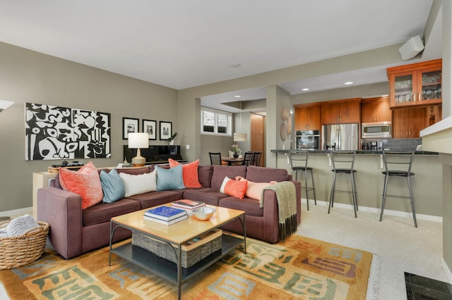 1760 Waterford Ct, Golden Valley, MN 55422 - living room featuring recessed lighting and light carpet