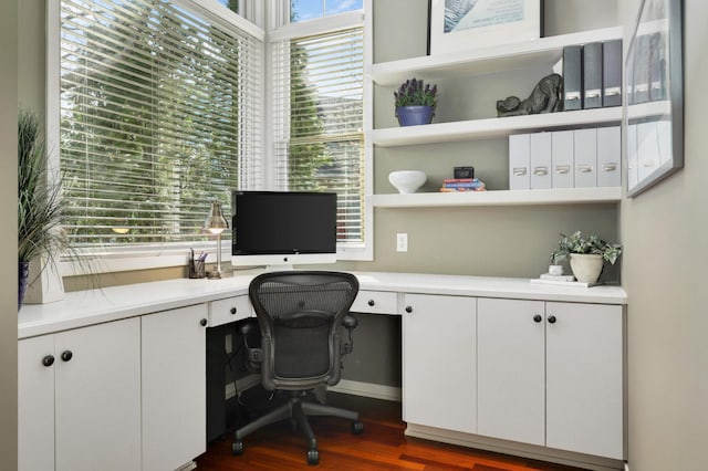 1760 Waterford Ct, Golden Valley, MN 55422 - office area featuring built in study area and dark wood-style flooring