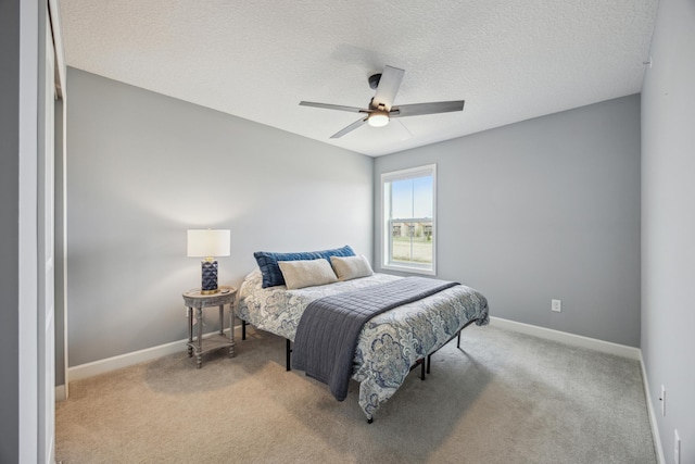 4343 Corn Silk Ln, Woodbury, MN 55129 - bedroom featuring light carpet, a textured ceiling, and a ceiling fan