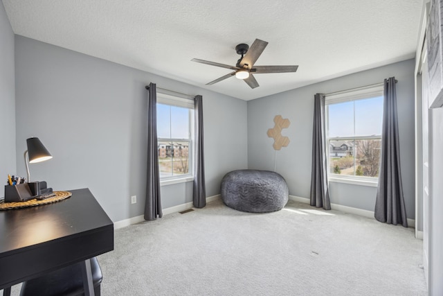 4343 Corn Silk Ln, Woodbury, MN 55129 - carpeted office with a ceiling fan and a textured ceiling