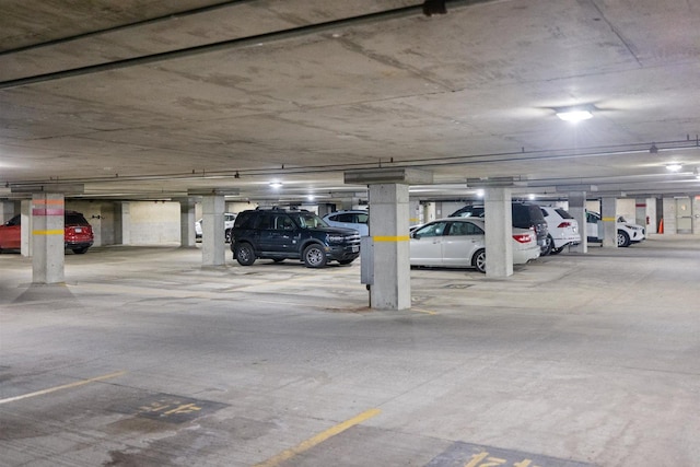view of parking garage