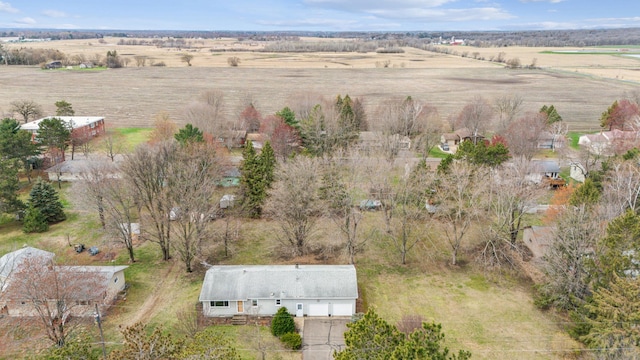 drone / aerial view with a rural view
