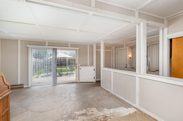 5870 Lynwood Blvd, Mound, MN 55364 - empty room featuring unfinished concrete floors and baseboard heating
