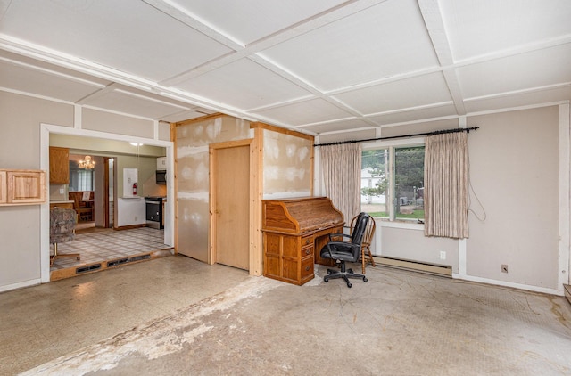 5870 Lynwood Blvd, Mound, MN 55364 - home office with baseboard heating and coffered ceiling