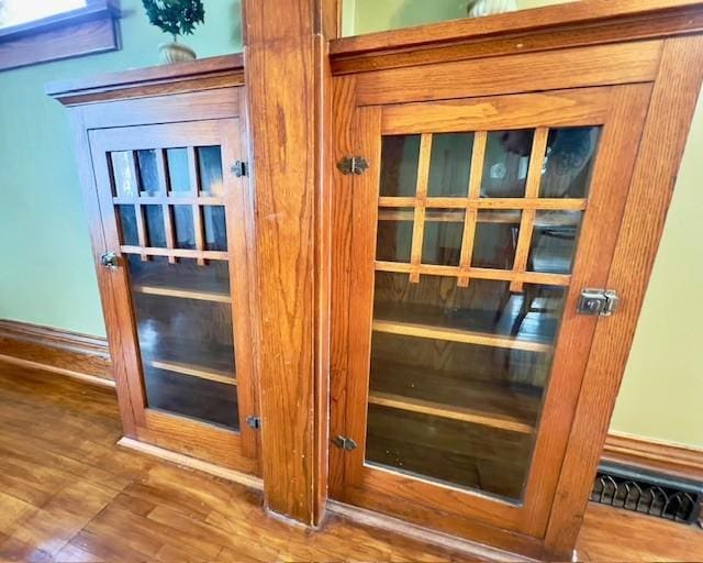details with wood finished floors