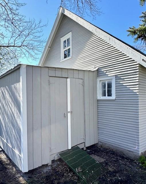 view of shed