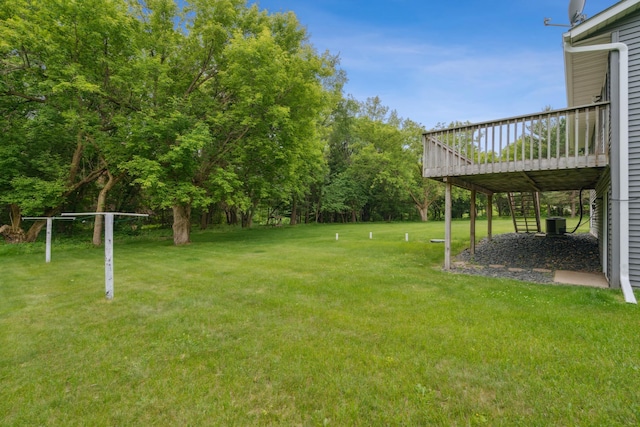 11170 207th Ave NW, Elk River, MN 55330 - view of green lawn featuring a deck and stairway