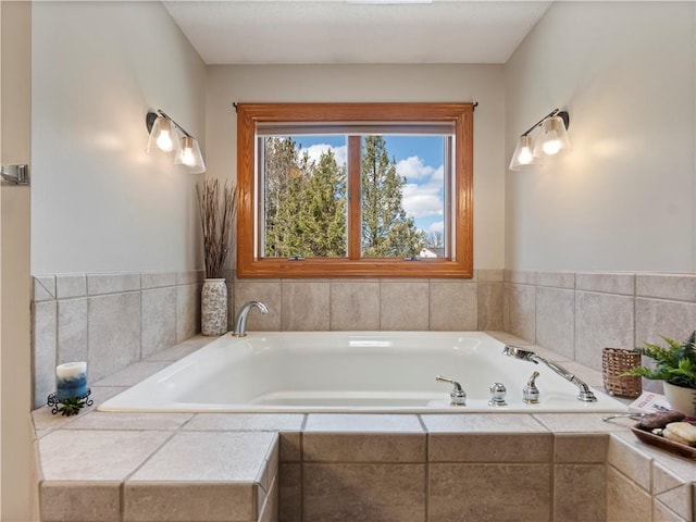 full bath with a garden tub