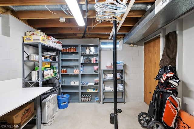 view of storage area