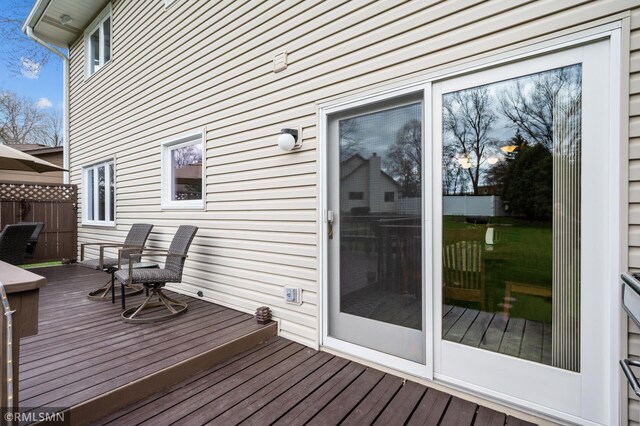 view of wooden deck