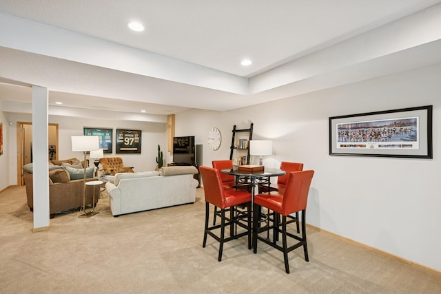 17300 Tilia Rdg, Eden Prairie, MN 55347 - dining space with light carpet, recessed lighting, and baseboards