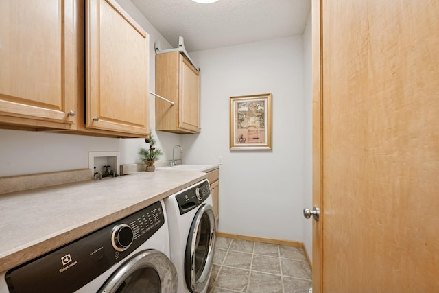 17300 Tilia Rdg, Eden Prairie, MN 55347 - washroom featuring washer and dryer, cabinet space, and baseboards