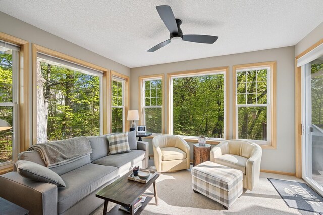 17300 Tilia Rdg, Eden Prairie, MN 55347 - sunroom featuring a textured ceiling and carpet