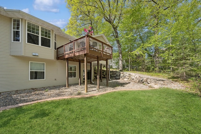 17300 Tilia Rdg, Eden Prairie, MN 55347 - rear view of house featuring a deck and a yard
