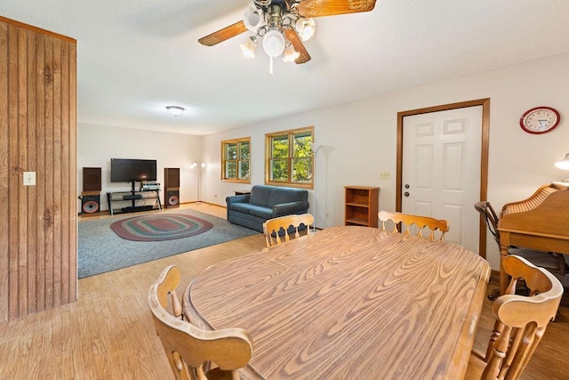 25431 Larch St NW, Isanti, MN 55040 - dining room with wood finished floors and a ceiling fan