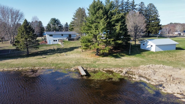exterior space featuring a water view