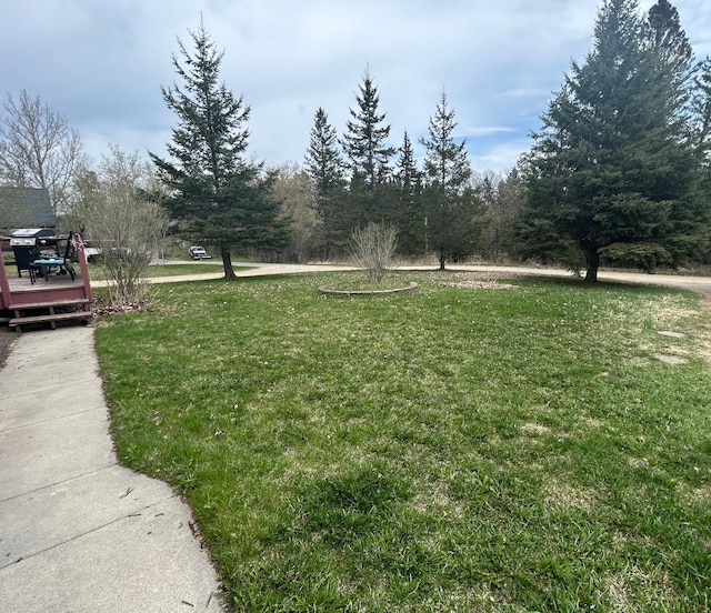 203 Colleen St SE, Remer, MN 56672 - view of green lawn featuring a wooden deck
