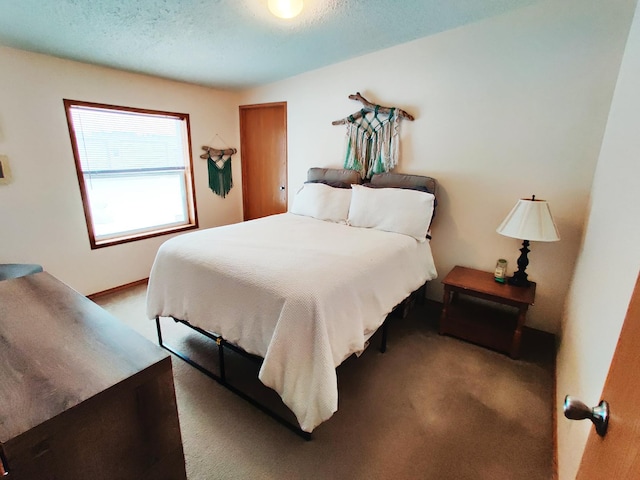 20361 Rolling Acres Dr, Eden Lake Twp, MN 56368 - bedroom with carpet flooring, a textured ceiling, and baseboards