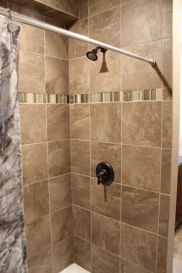 details with tiled shower