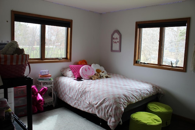 bedroom with multiple windows
