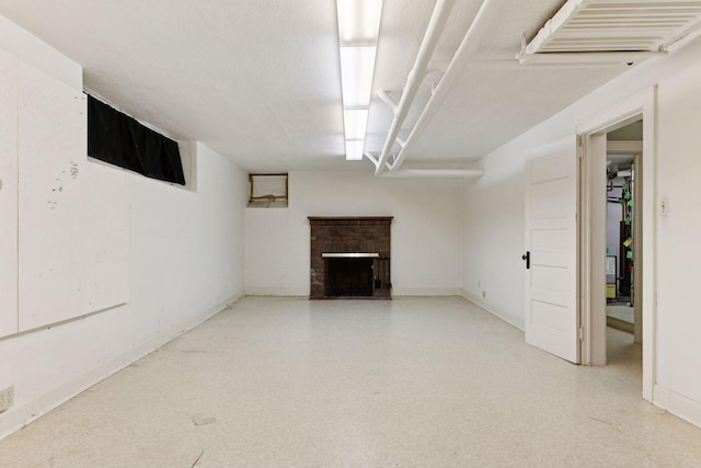 4606 Drexel Ave, Edina, MN 55424 - finished below grade area with a brick fireplace