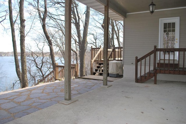 767 Shoreacres Dr, Fairmont, MN 56031 - view of patio with a deck with water view