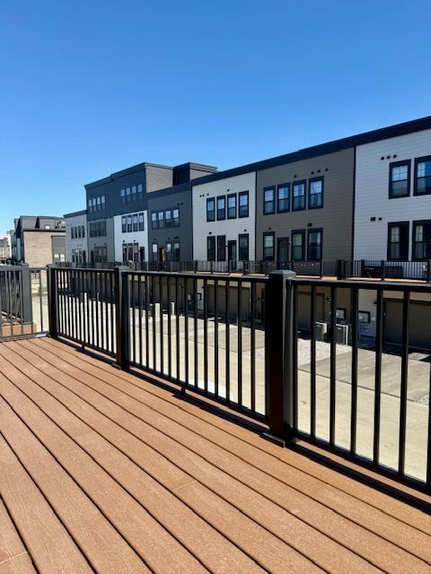 deck with a residential view